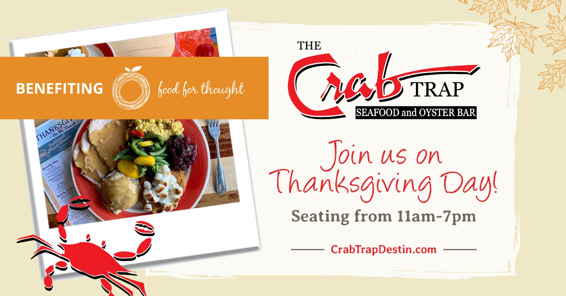 Celebrate Thanksgiving at The Crab Trap Destin! - The Crab Trap