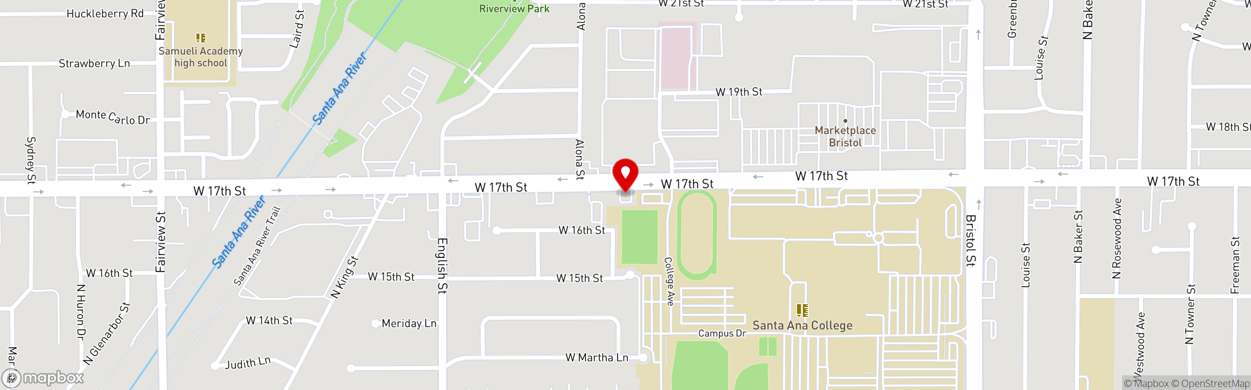 Street map pinning Kabo Kitchen in Kabo Kitchen - Santa Ana