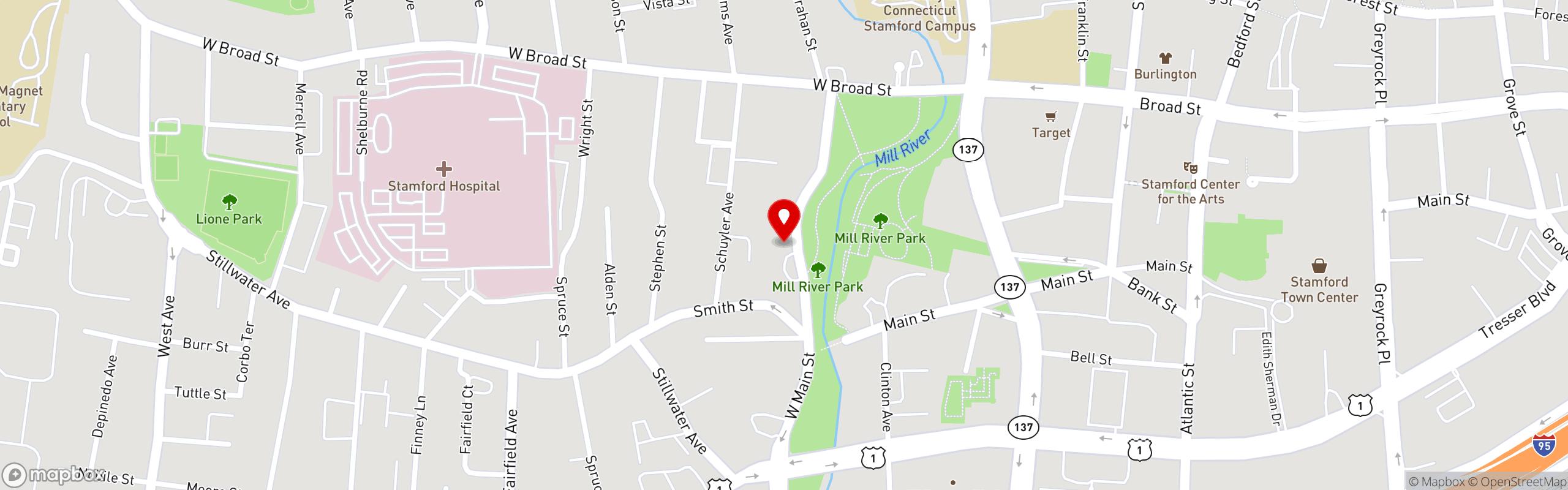Street map pinning Villa Italia in Villa Italia Restaurant