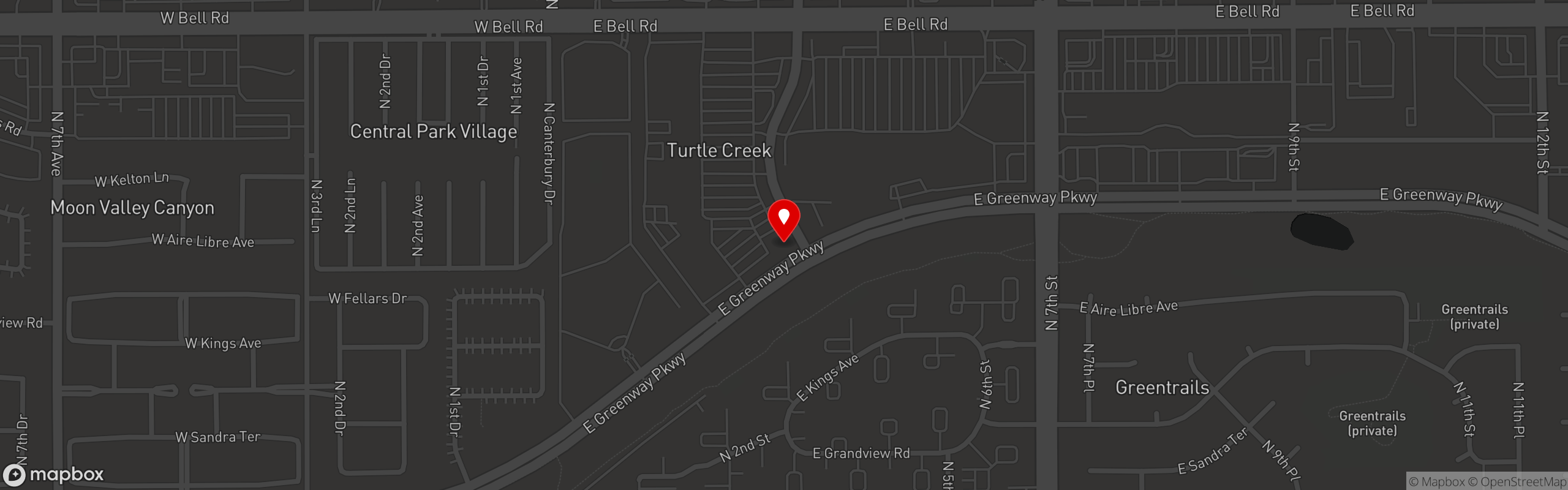 Street map pinning Half Moon Sports Grill in Half Moon Sports Grill