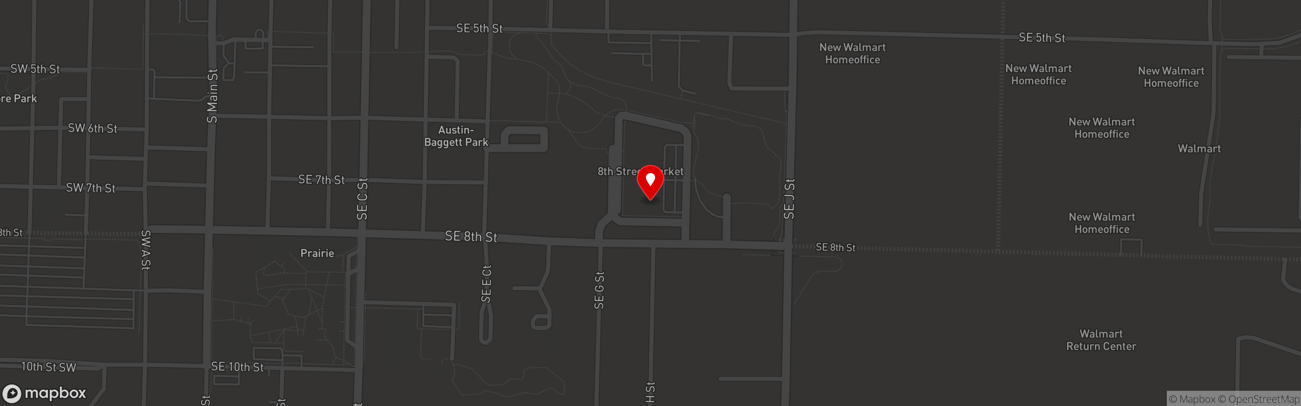 Street map pinning Bike Rack Brewing Co Inc. in Bike Rack Brewing Co Inc. - Bentonville