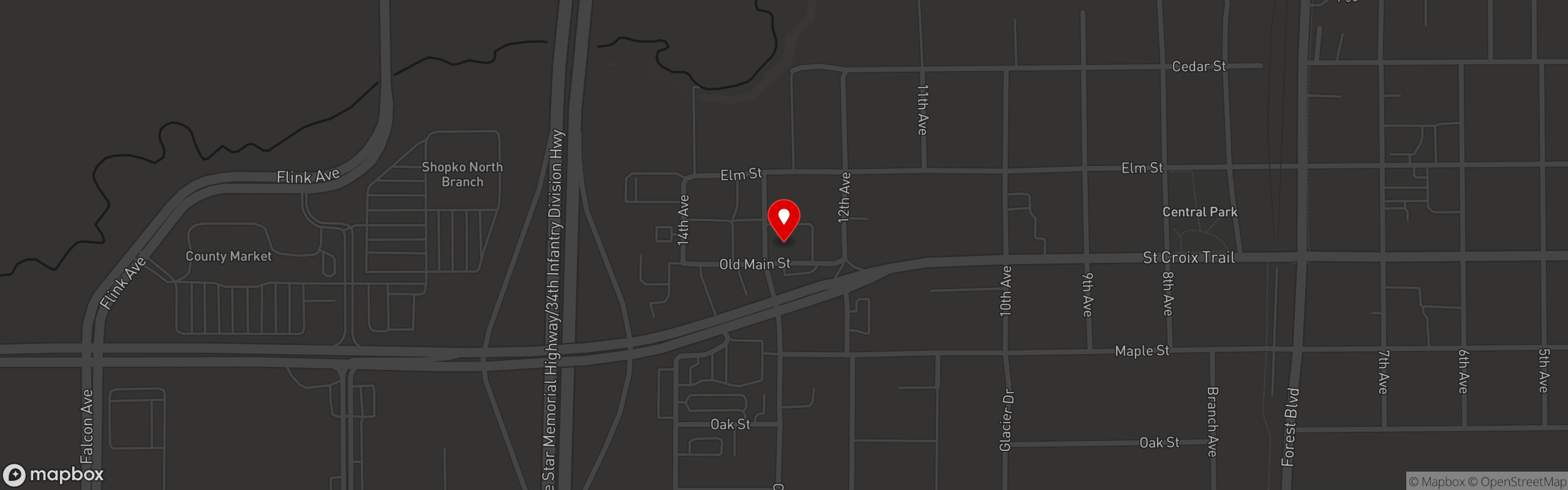 Street map pinning Muddy Cow in North Branch