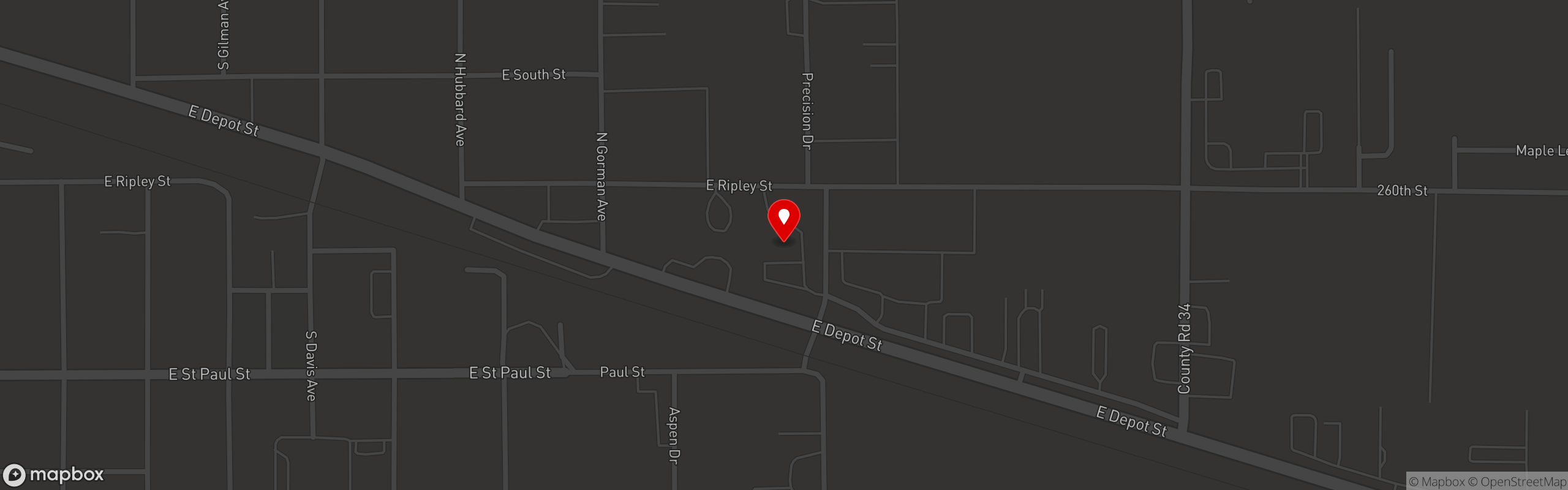 Street map pinning Muddy Cow in Litchfield