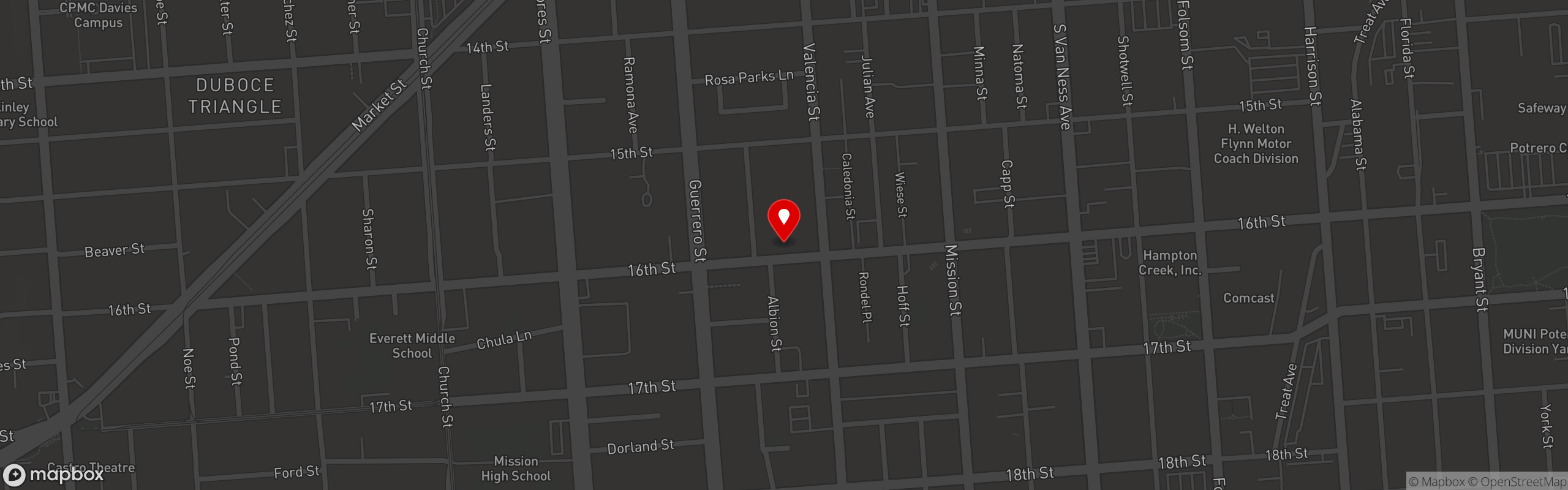 Street map pinning Freekeh in 16th Street