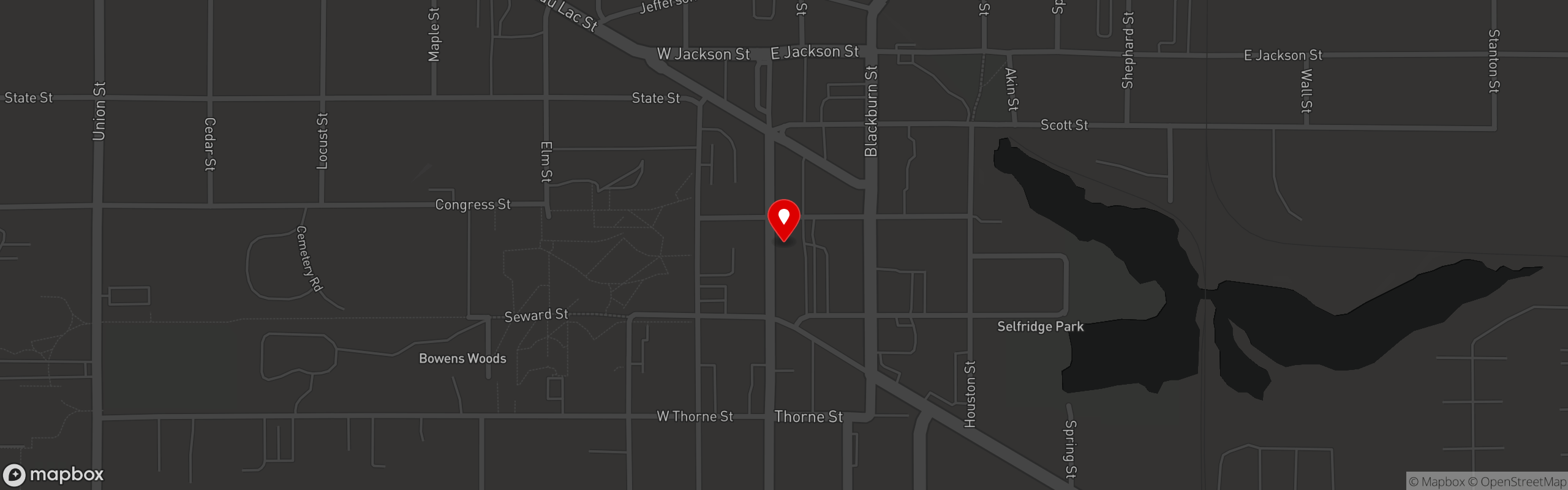 Street map pinning Wisco Coffee Company in Wisco Coffee Company