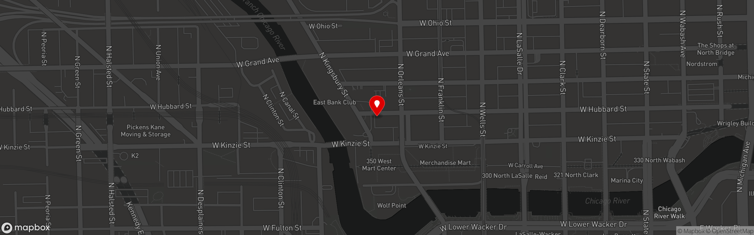 Street map pinning The Bassment in Bassment Chicago