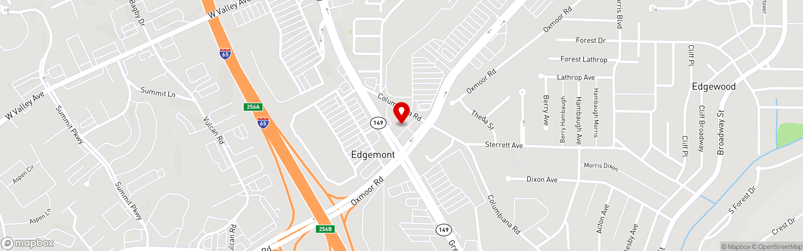 Street map pinning Maya Mexican Restaurant in Maya Mexican Restaurant - Homewood