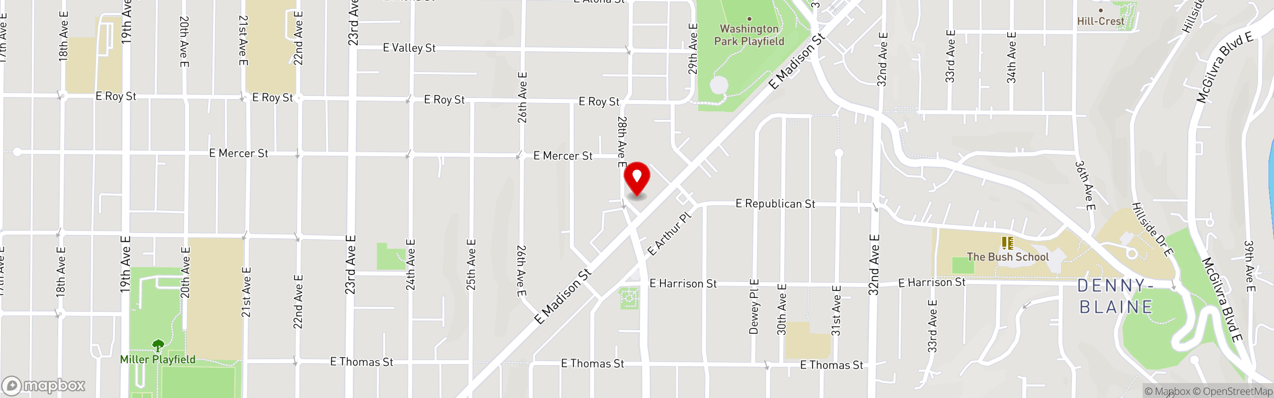Street map pinning Skillet & Vine Bistro in Skillet & Vine Bistro