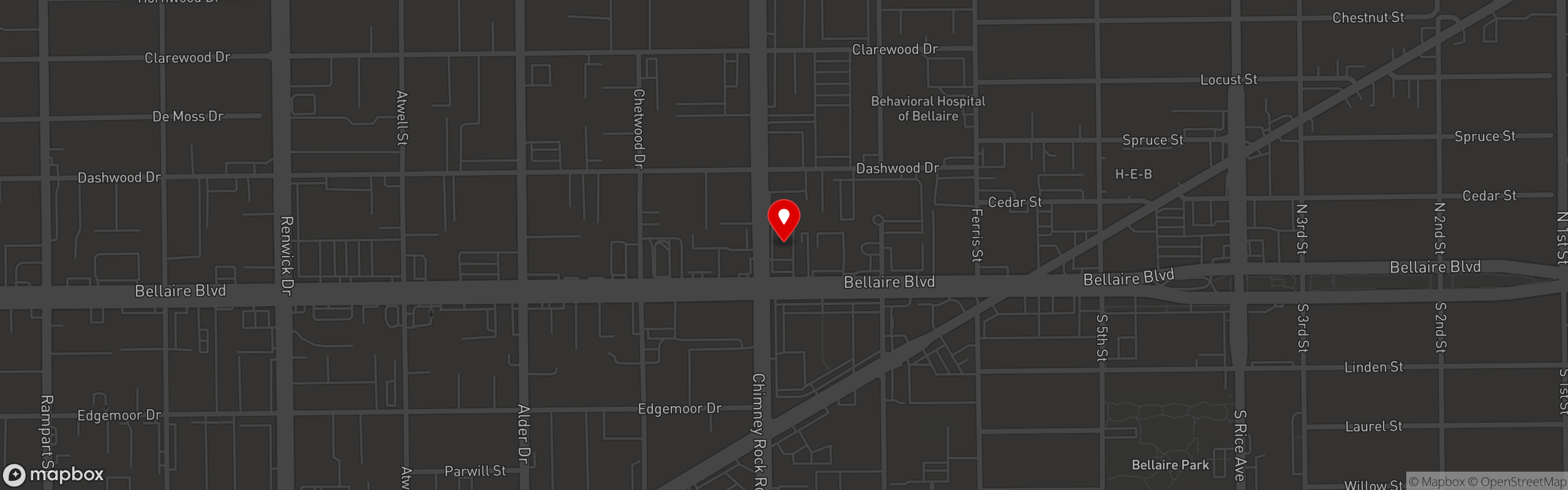 Street map pinning Houston Catering Concepts Hospitality Group Page in Houston Catering Concepts