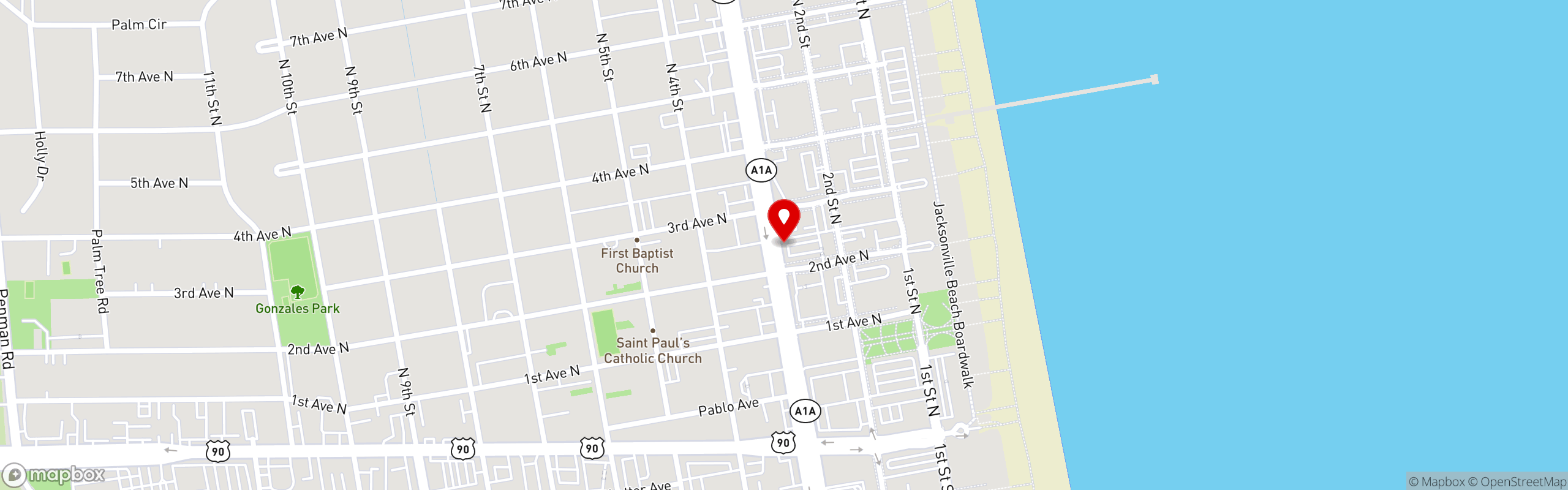 Street map pinning Bella Vista in Bella Vista A Mare - Jacksonville Beach