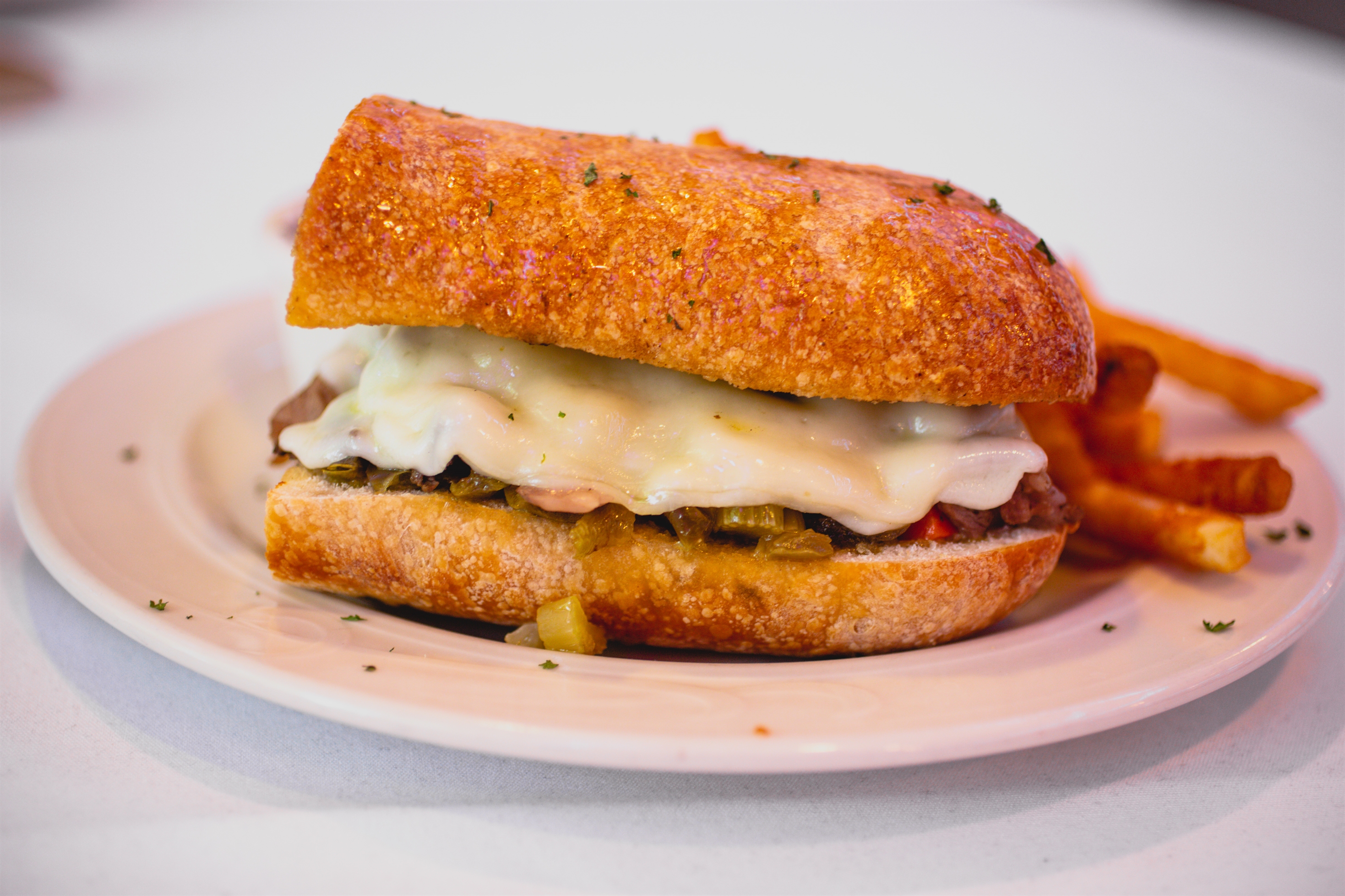 Chicken Parmesan Sandwich with Lettuce, Tomato, Onion and Basil