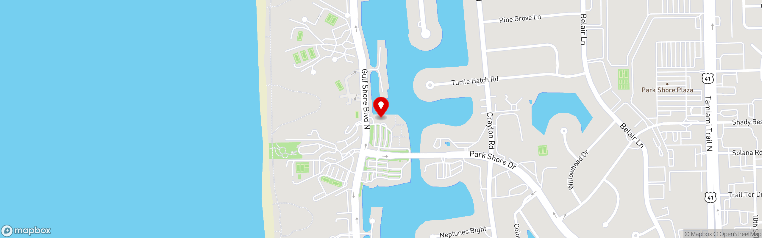 Street map pinning M Waterfront Grille in M Waterfront Grille
