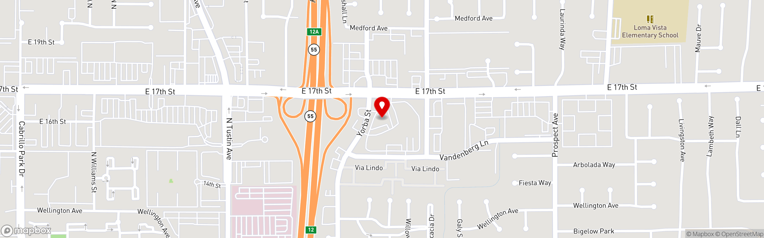 Street map pinning 17th Street Grill in 17th Street Grill